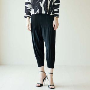 [요이츠] 플리츠 밴딩 배기 팬츠 블랙_YK03WRPSL03