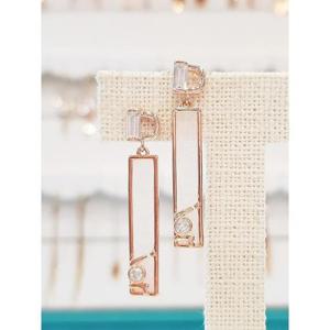 볼라레 세이브존01 웨딩 자개 사각 드롭 귀걸이 spe777