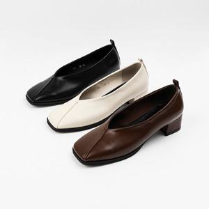 [신난다슈] 여성 구두 펌프스 힐 4cm 3종 여자 로퍼 힐 사각코 발편한 통굽 미들힐 NF265508