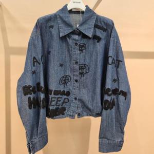 라티움 HC34 봄 루즈핏 숏짧은 청셔츠 T2613bl05