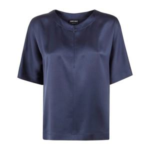 조르지오아르마니 실키 라운드넥 반팔 블라우스 GW003108 TE101