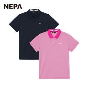 [네파]네파 여성 미니 체크 반팔 폴로티셔츠 7K45246