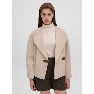 올리브데올리브 (OW4WJA03A) 가죽 버클 볼륨 소매 노카라 자켓