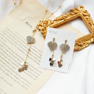 [폭스타일] [귀걸이+목걸이] 매니 하트 세트