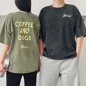 반팔티 남녀공용 라피얼 피그먼트 프린팅 반팔티 SD-250515