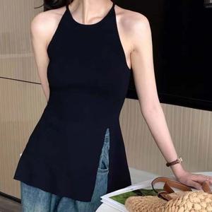 여성 홀터 롱 트임 나시 HH-E54 홀터나시