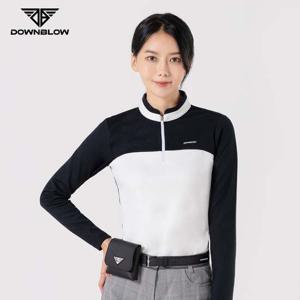 다운블로우_DBFWLW-2100-1W_FW여자골프웨어반집업티셔츠 깔끔한 데일리 웨어