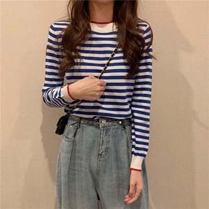 F59624 2컬러 줄무늬 니트긴팔티 간절기 니트티