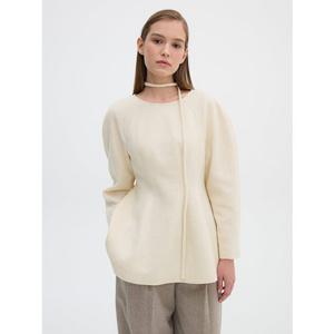 올리브데올리브 (OW4WBA26) 스트링 절개 라인 훌 울혼방 블라우스