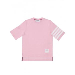 [THOM BROWNE] 라프리마 여성 티셔츠 숏 슬리브 W/ ENGINEERED 4 바 인 SUSTAINABLE 저지 FJS102G07862 680 LT 핑크 /9