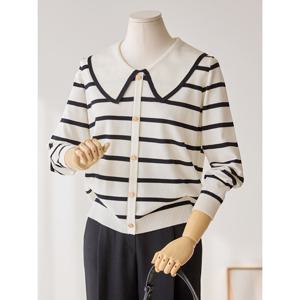 [커스텀에이블]세일러 카라 단가라 니트 가디건_T2602KN035A