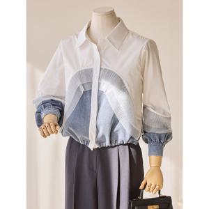 [커스텀에이블]데님 믹스 배색 셔츠_T2602BL027A