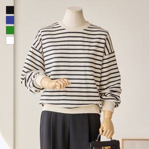 [커스텀에이블] 루즈핏 배색 단가라 맨투맨_T2602TS011A