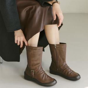 [지쎄]천연가죽 국내수제화 엘리아 가드 기모 부츠 GIS-47207