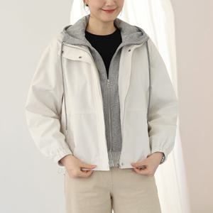 [웬디즈갤러리]조슈아 이중 배색 후드 점퍼 /여성 데일리 봄 가을 UJP103