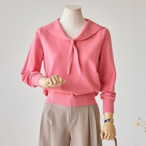 [커스텀에이블] 브이넥 타이 긴팔 니트_T2602KN032A