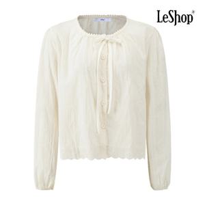 [르샵]레이스 리본넥 버튼 밴딩 블라우스 BQ2BL005A