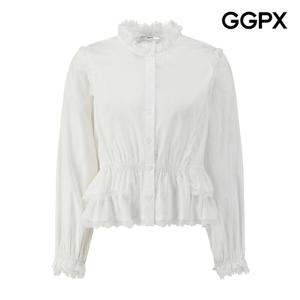 [지지피엑스]허리 밴딩 캉캉 프린지 레이스 블라우스 GQ2SH021F