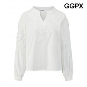 [GGPX] V넥 포인트 자수 블라우스 (GQ2SH020F)