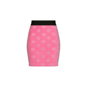 25 FW 돌체앤가바나 DG 로고 플록 미니 스커트 F4CH0TFJ7DL TP432197258