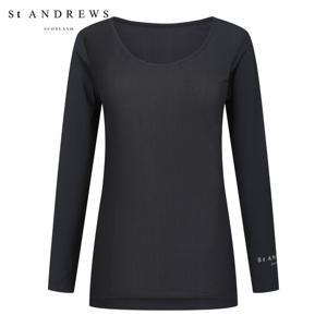 [세인트앤드류스] 여성 저지 믹스 U넥 긴팔 티셔츠 821D2TSA03_BK