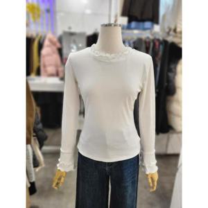 밸리걸 세이브존01 프릴 면스판 라운드넥 긴팔 티셔츠 824190