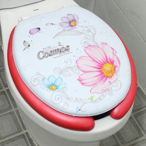 코스모스 변기커버 U자 중형 레드 변기시트 덮개 뚜껑