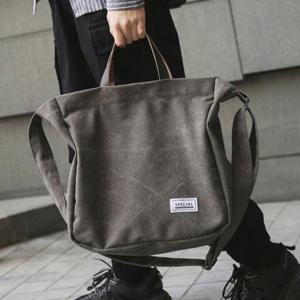 소가죽 손잡이 빈티지 캔버스백 남자 학생 크로스백