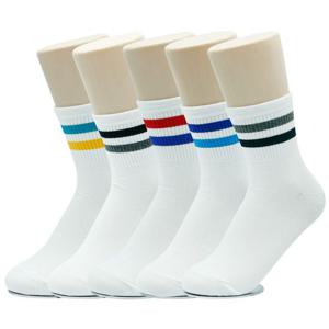 양말쟁이 여성 흰색두줄 중목양말 10켤레