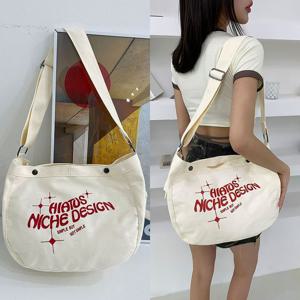 하이션크로스백 캔버스 여성 가방 레터링 포켓