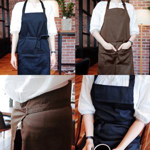 쉬라즈 바리스타 가슴앞치마 (블랙) 카페 주방 공방 다용도