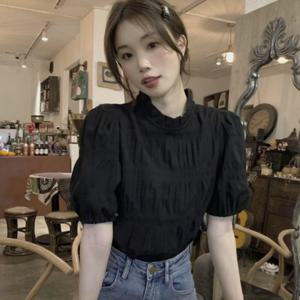 [리빌모아]여자 썸머 프렌치 퍼프 반팔 블라우스 JSW-BLH-SP0000