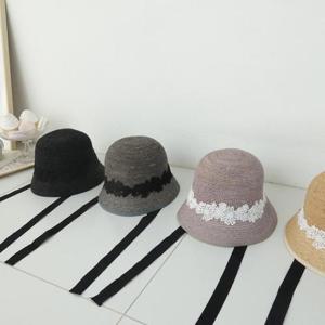 [이쁜] 레이스띠 스트링 벨크 버킷햇 모자