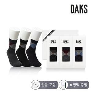 닥스양말 신사 면스판단목 이색아가일 3족세트 24843