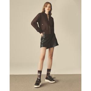 헤지스 골프 여성 24FW 블랙 여성 FAUX 레더 반바지 HWPA4C611BK