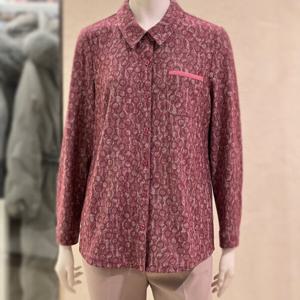 [벨리시앙]셔츠 칼라 프린트 져지 블라우스(2color) BL3106