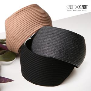 [KNOTXKNOT] 부드러운 쉐이프 곡선 골지 넓은 헤어밴드