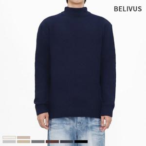 빌리버스 남성 반목니트 반목폴라 긴팔 하프넥 스웨터 BMD153