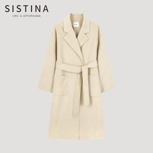 [SISTINA] 벨티드 울 핸드메이드 롱 코트_AWHCTO41150_OM