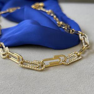 [엠던] 큐빅 클립 목걸이 볼드체인 레이어드 네크리스