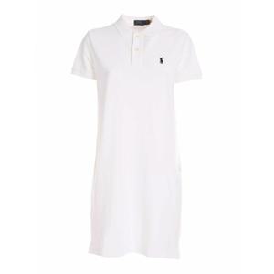 [POLO RALPH LAUREN] 여성 숏 Blue 로고 자수 원피스 인 화이트 211799490017 /8