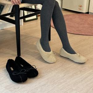 [미라클세븐][M7] 여성 러블리 덤블 퍼 스티치라인 리본 플랫