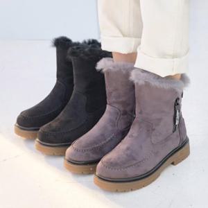 [미라클세븐][M7] 여성 FUR FW 라이닝 자크 미들 세무 앵클부츠