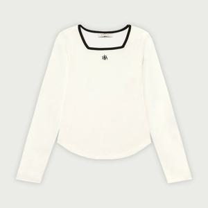 여성 슬림핏 배색 롱슬리브 티셔츠_003(10510-131-201-02)