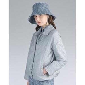 닥스 골프 여성 25SS PREMIUM 블루 데님 리프 자카드 버킷햇 DNHE5E204B2