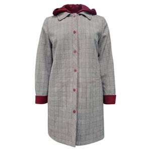 [조순희]컬러 후드 탈착 체크 트렌치 코트(FNSJ111)