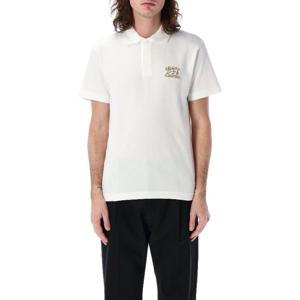 버버리 화이트 자수 로고 폴로 셔츠 8104858 B7078