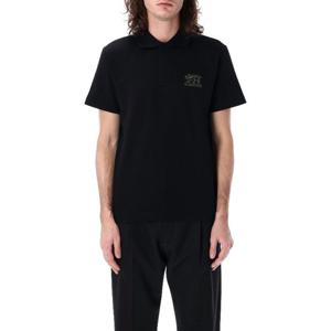 버버리 블랙 폴로 칼라 자수 로고 셔츠 8102292 A1189