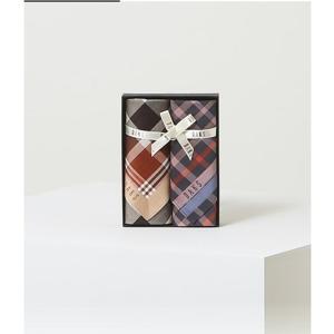 [닥스] 베이지 체크 면 손수건2종세트 DCHA5E020I2