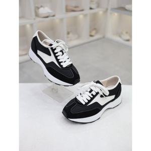 [코디엘루]배색 세무 가죽 콤비 여성 스니커즈 5cm CDSP500683